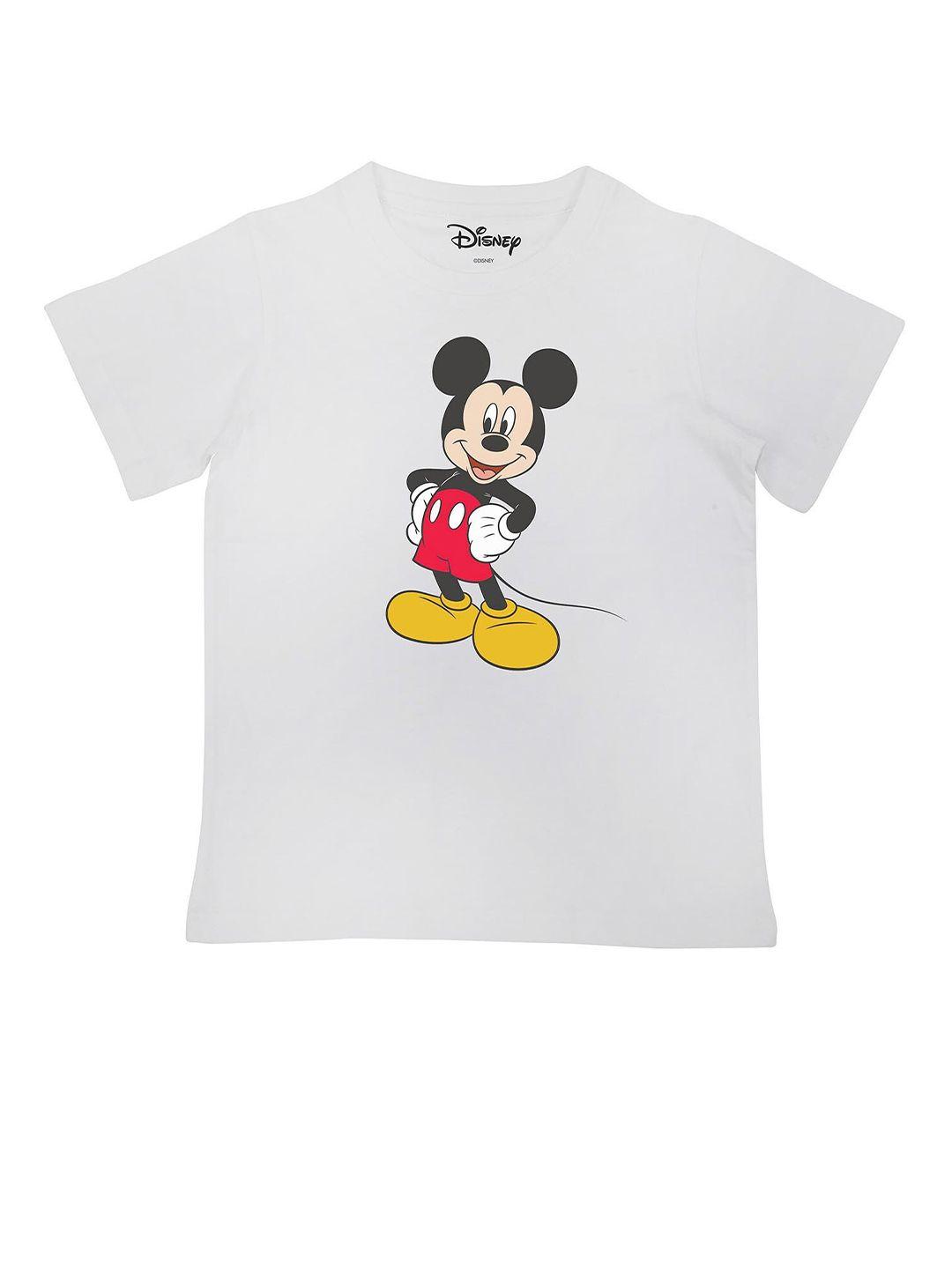 disney by wear your mind boys white mickey mouse  printed t-shirt