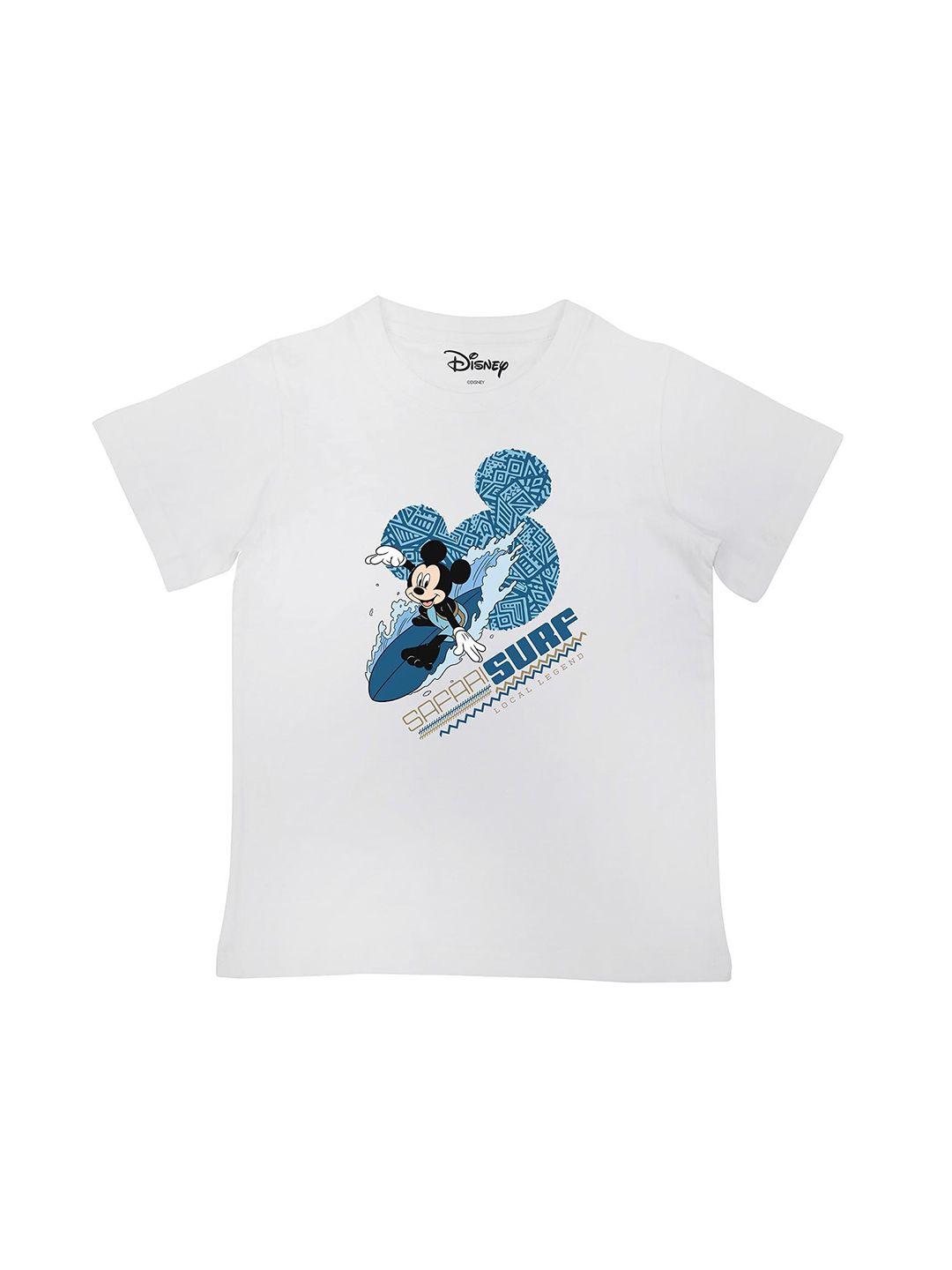 disney by wear your mind boys white mickey mouse printed cotton t-shirt