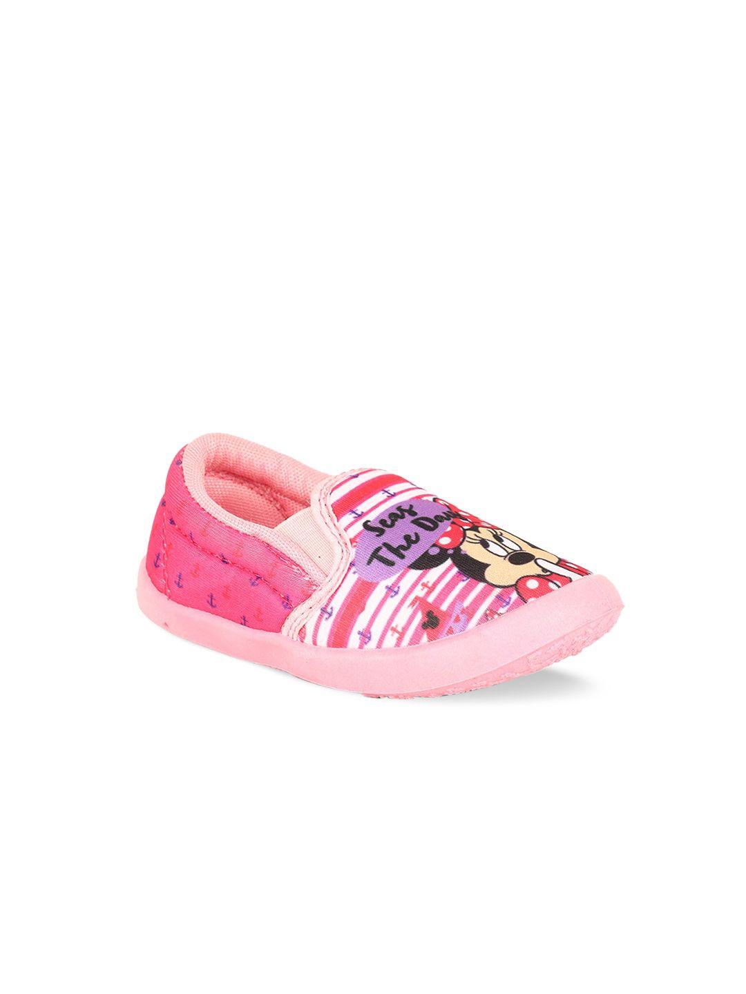 disney girls pink slip-on sneakers
