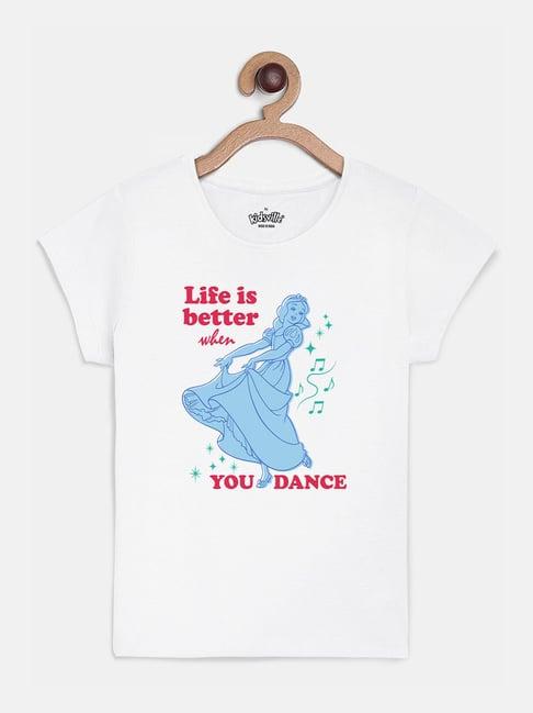 disney princess printed tshirt for kids girls