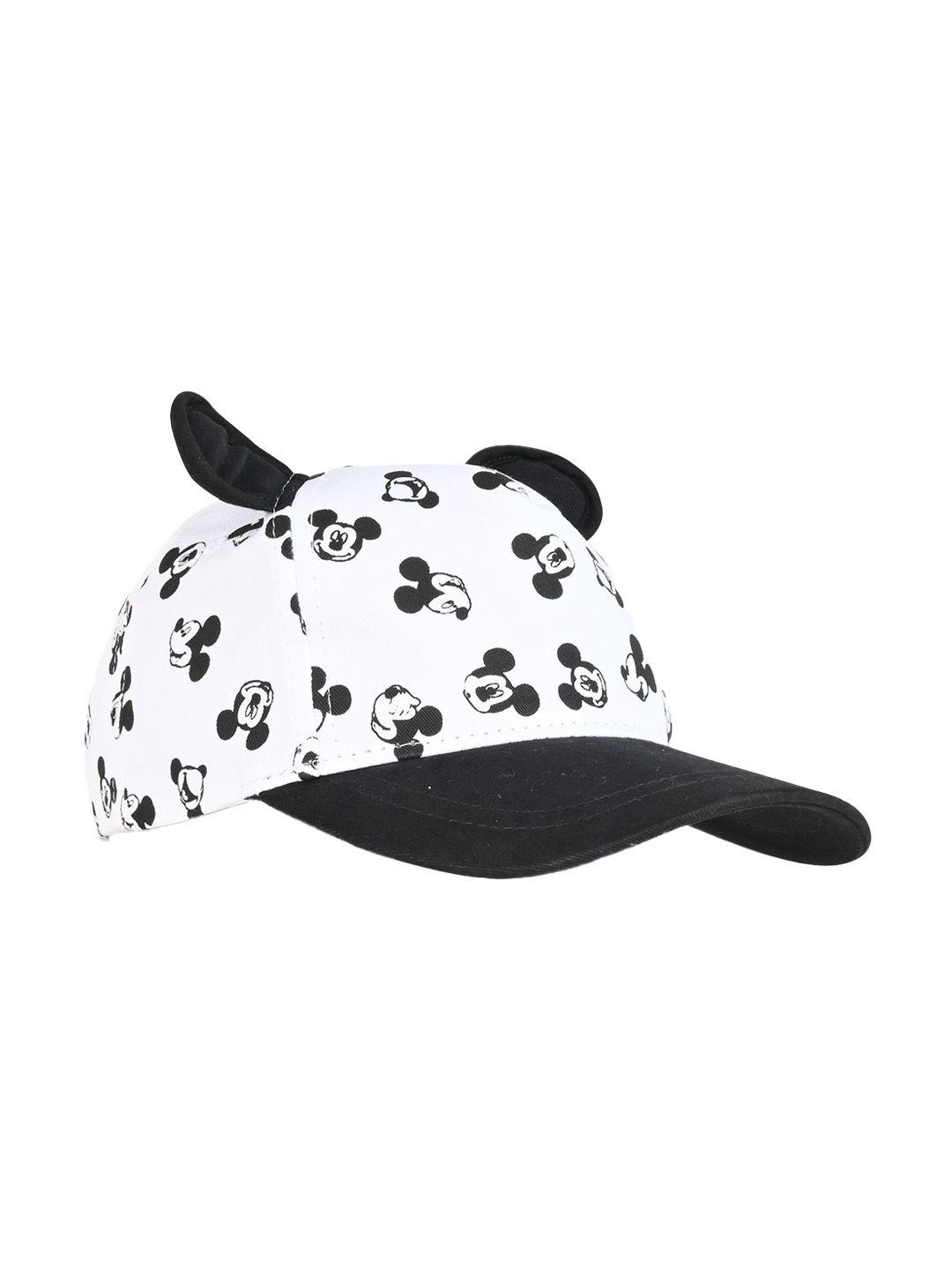 disney boys white & black printed visor cap