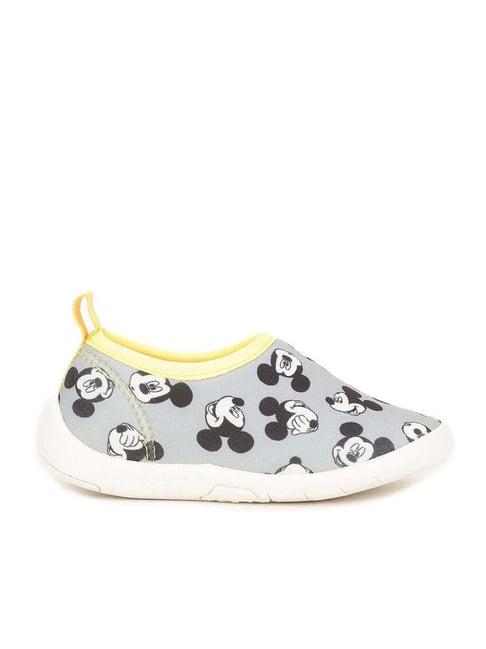 disney by bata kids grey & yellow casual slip-ons