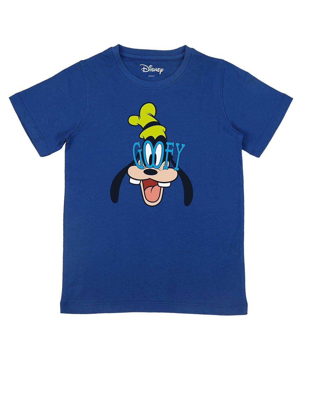 disney by wear your mind boys blue goofy printed t-shirt
