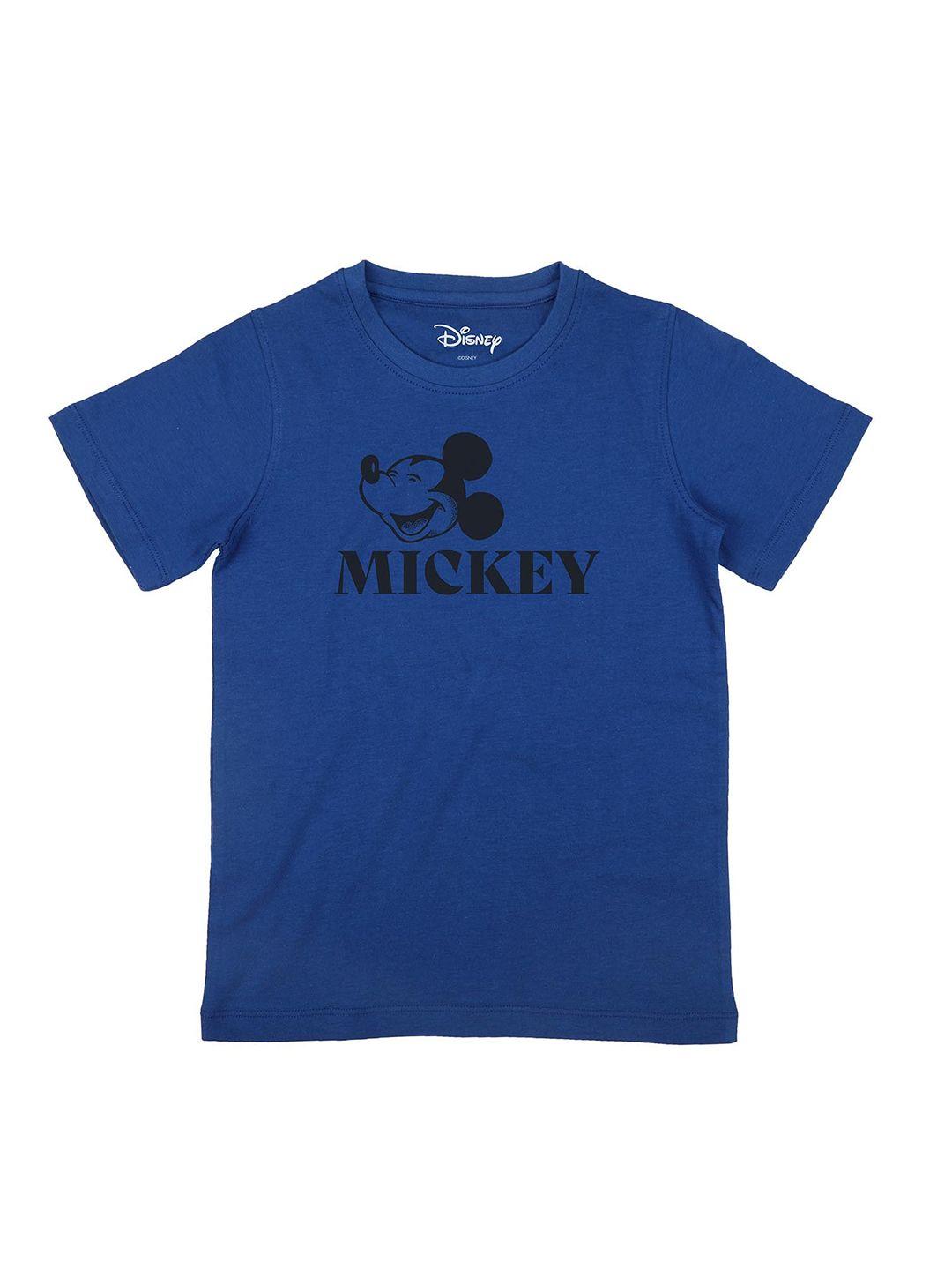 disney by wear your mind boys blue mickey mouse graphic printed t-shirt