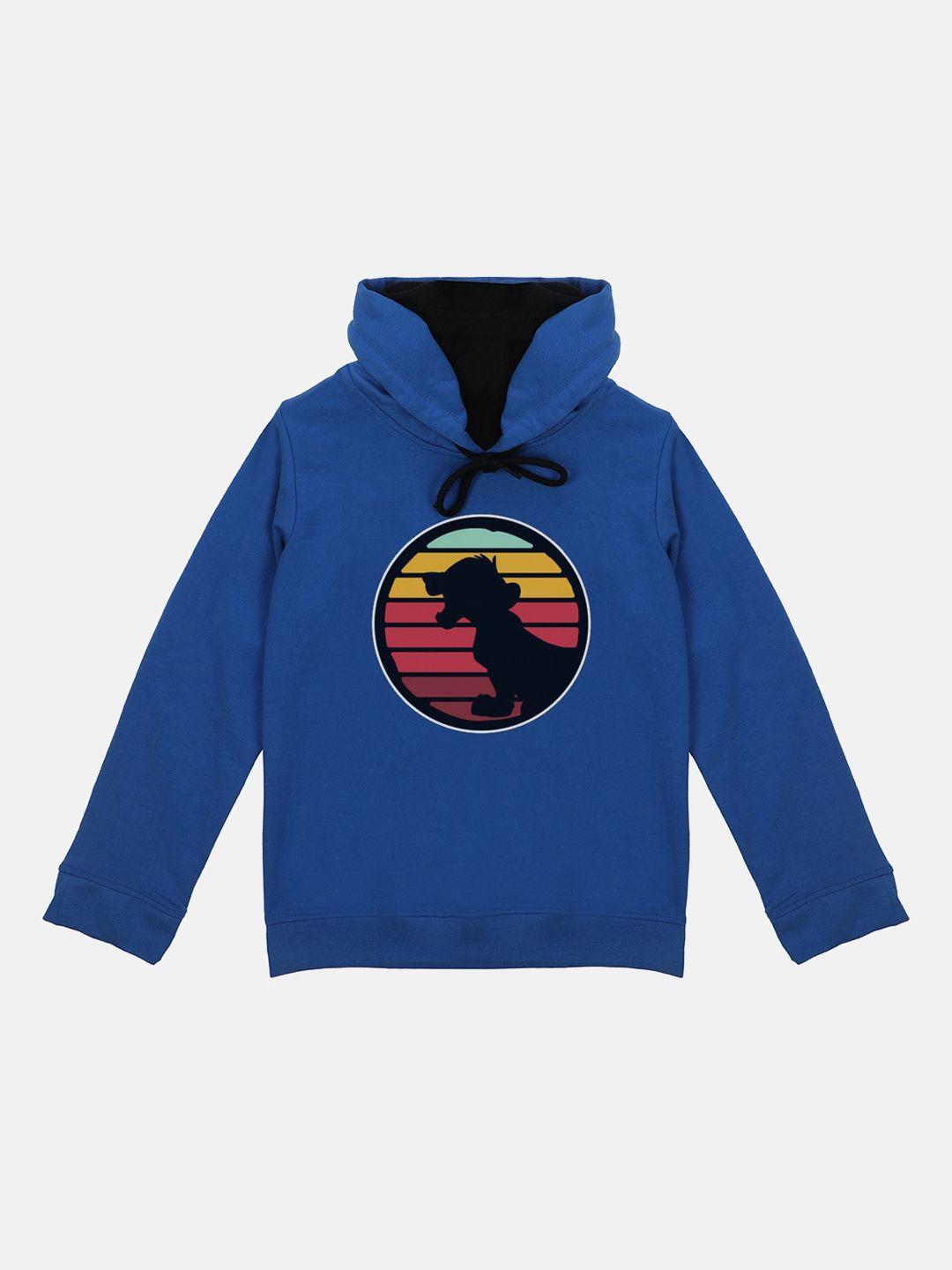 disney by wear your mind boys blue printed hooded sweatshirt with attached face covering