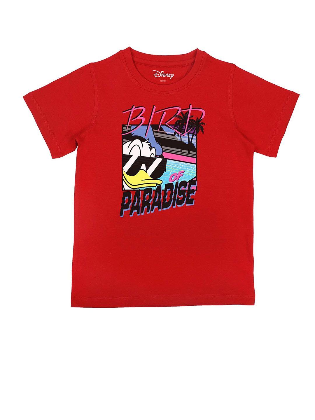 disney by wear your mind boys red printed t-shirt