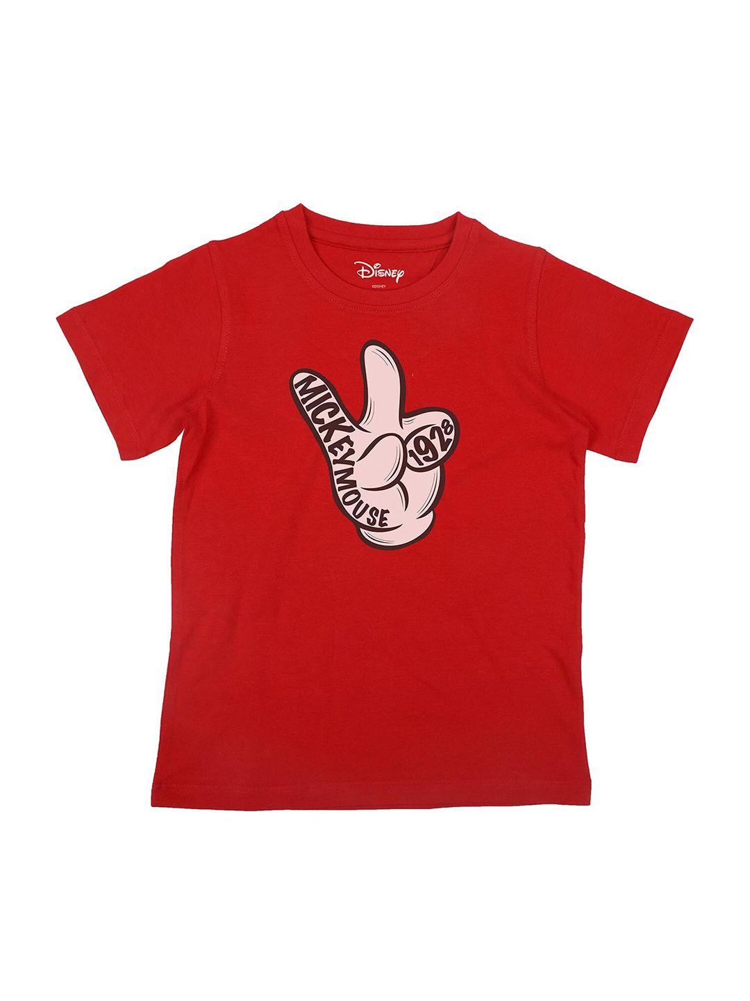 disney by wear your mind boys red printed t-shirt