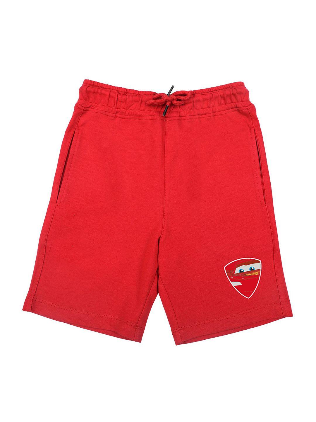 disney by wear your mind boys red solid regular fit shorts