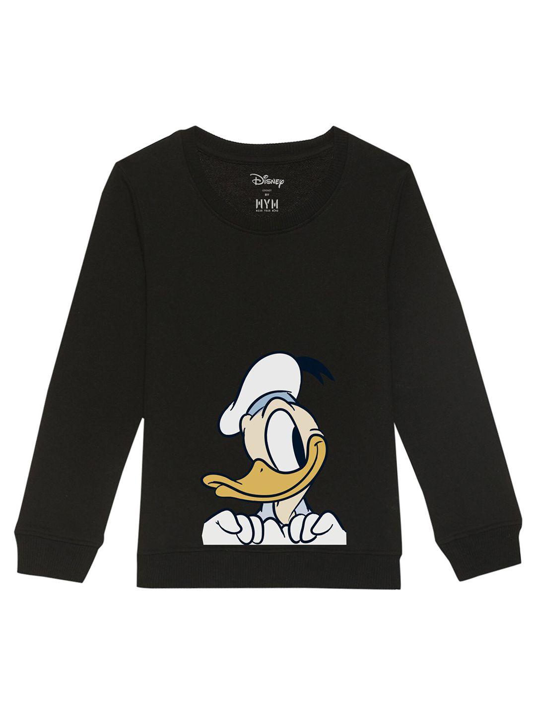 disney by wear your mind kids black printed sweatshirt