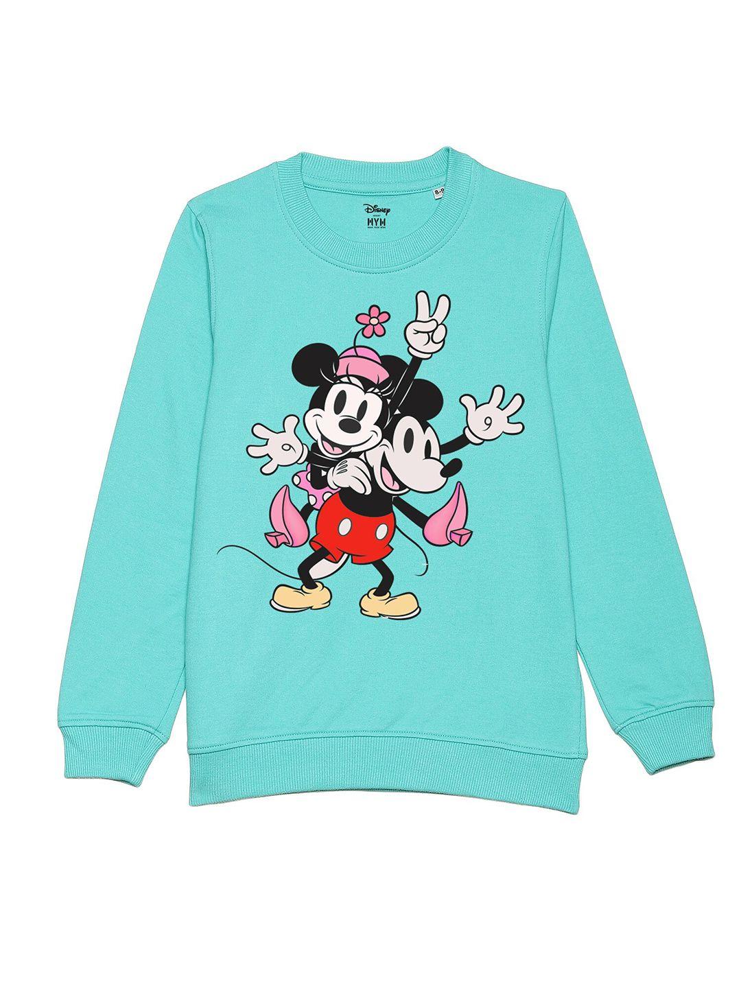 disney by wear your mind kids turquoise blue printed sweatshirt