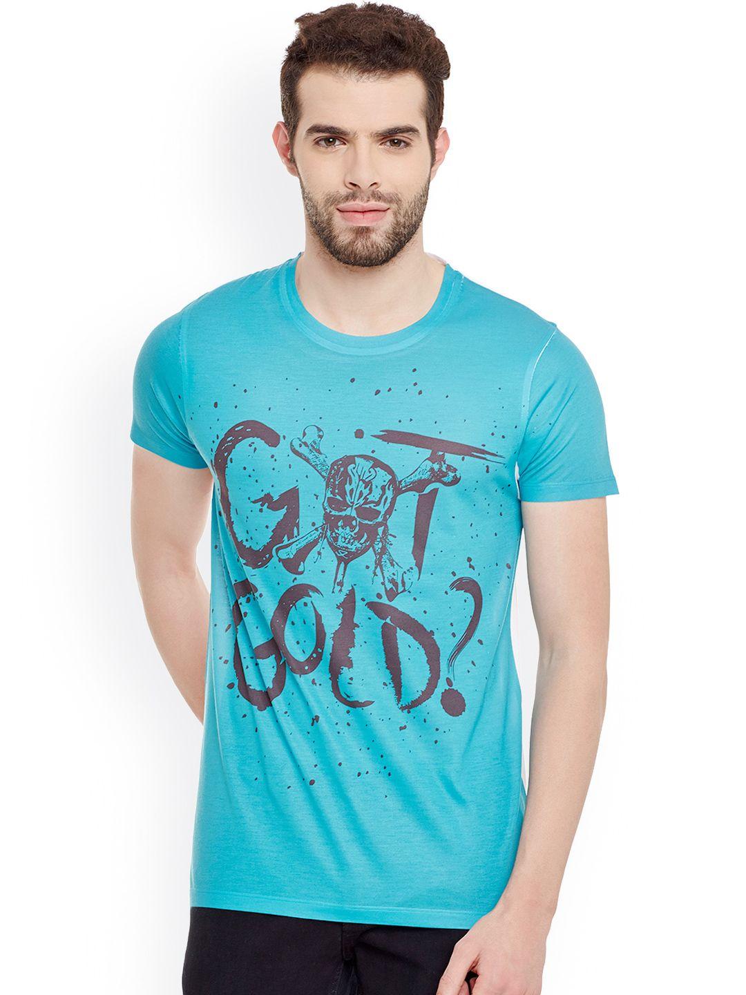 disney by wear your mind men blue printed round neck t-shirt