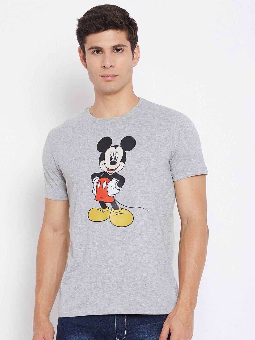 disney by wear your mind men grey printed raw edge t-shirt