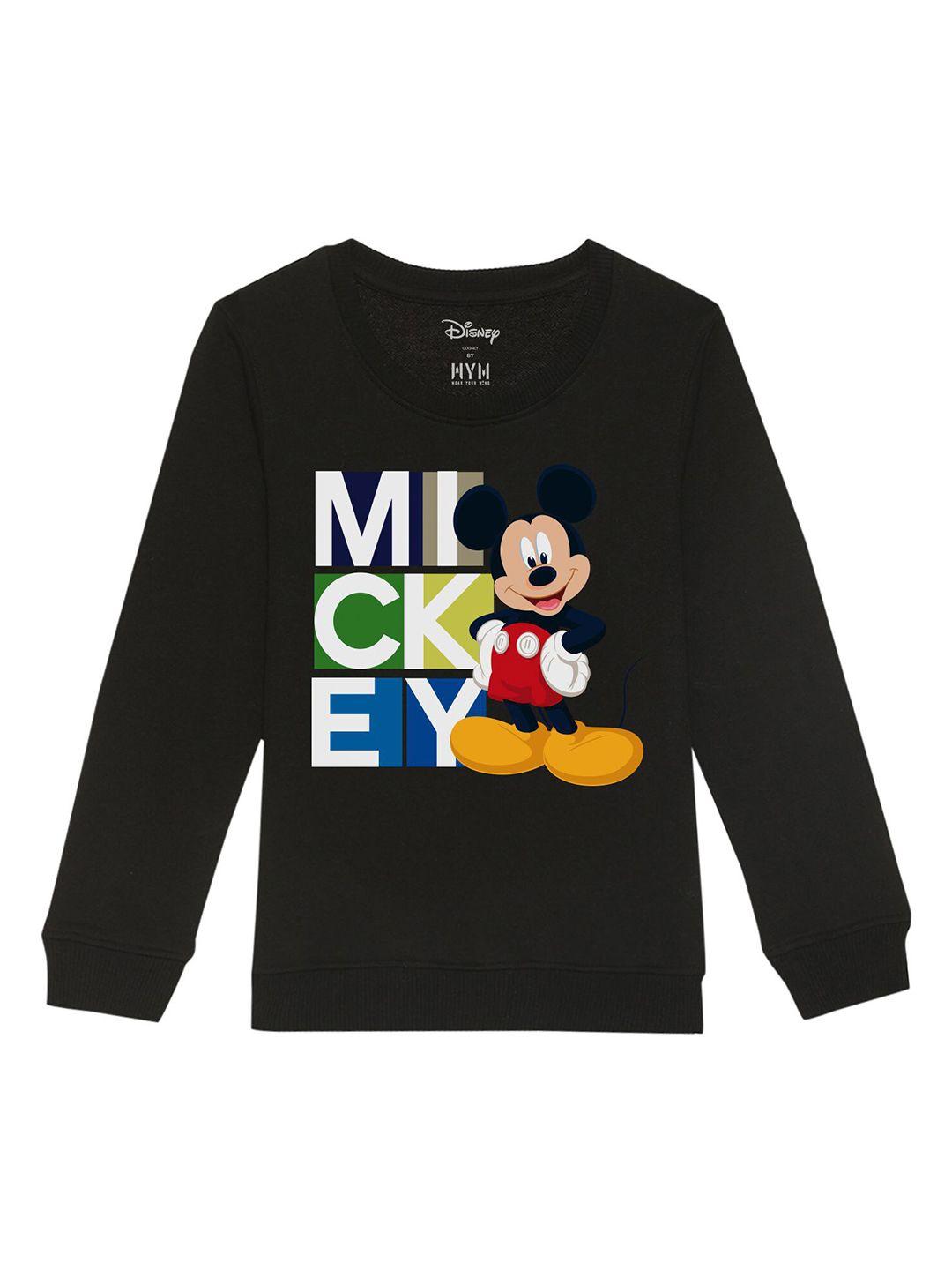 disney by wear your mind unisex kids black printed sweatshirt