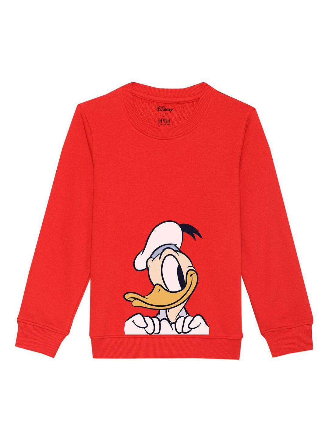 disney by wear your mind unisex kids red printed sweatshirt