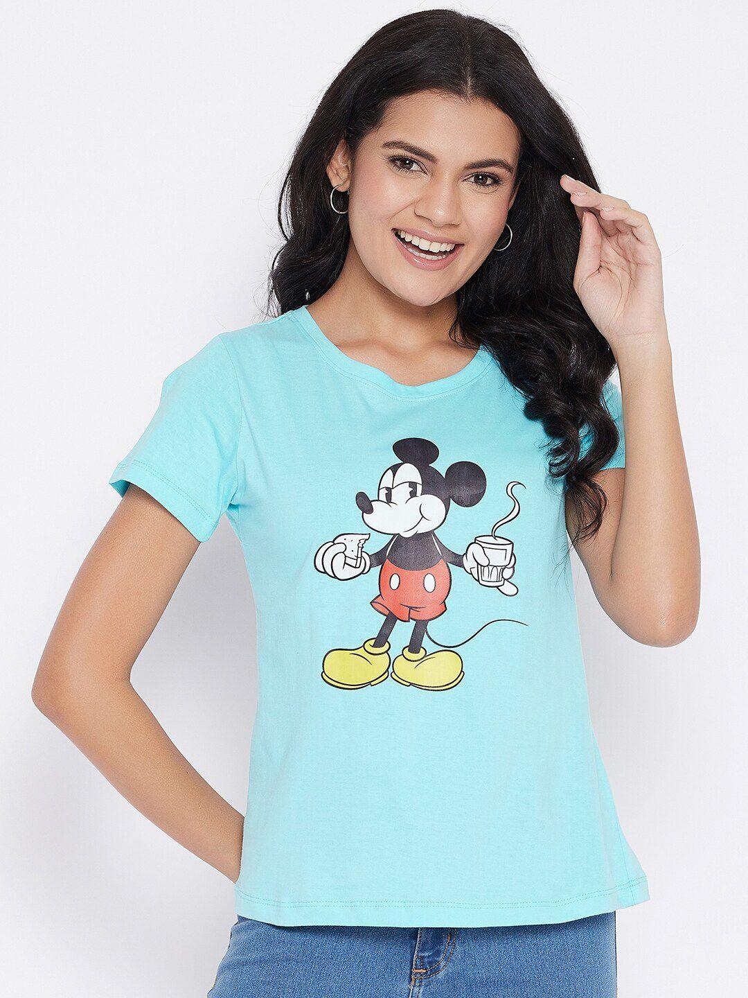 disney by wear your mind women blue printed t-shirt