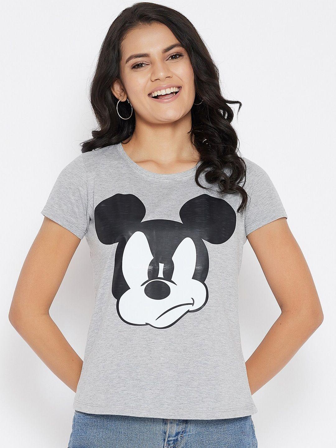 disney by wear your mind women grey graphic printed t-shirt