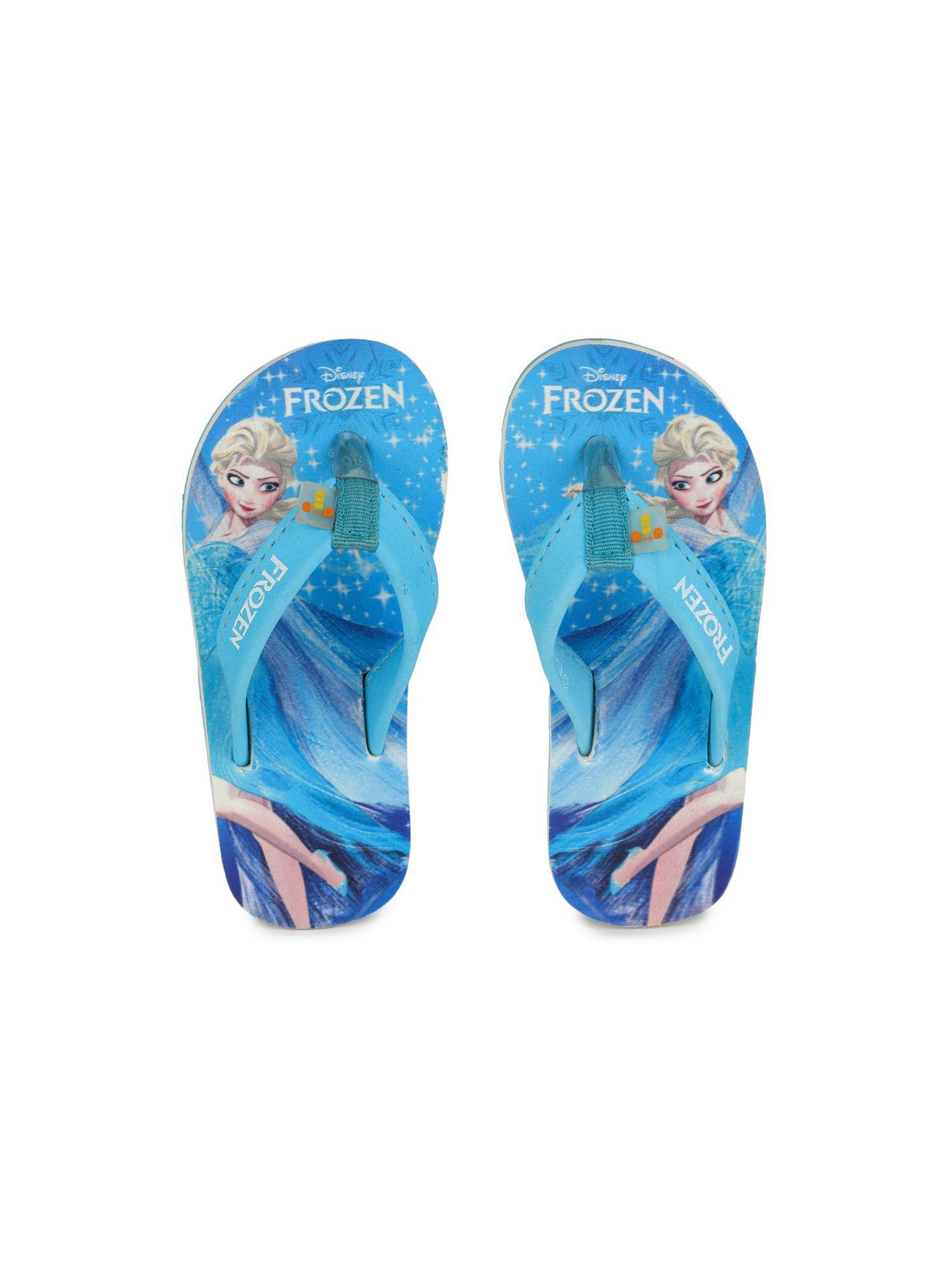 disney frozen kids girls blue flipflops