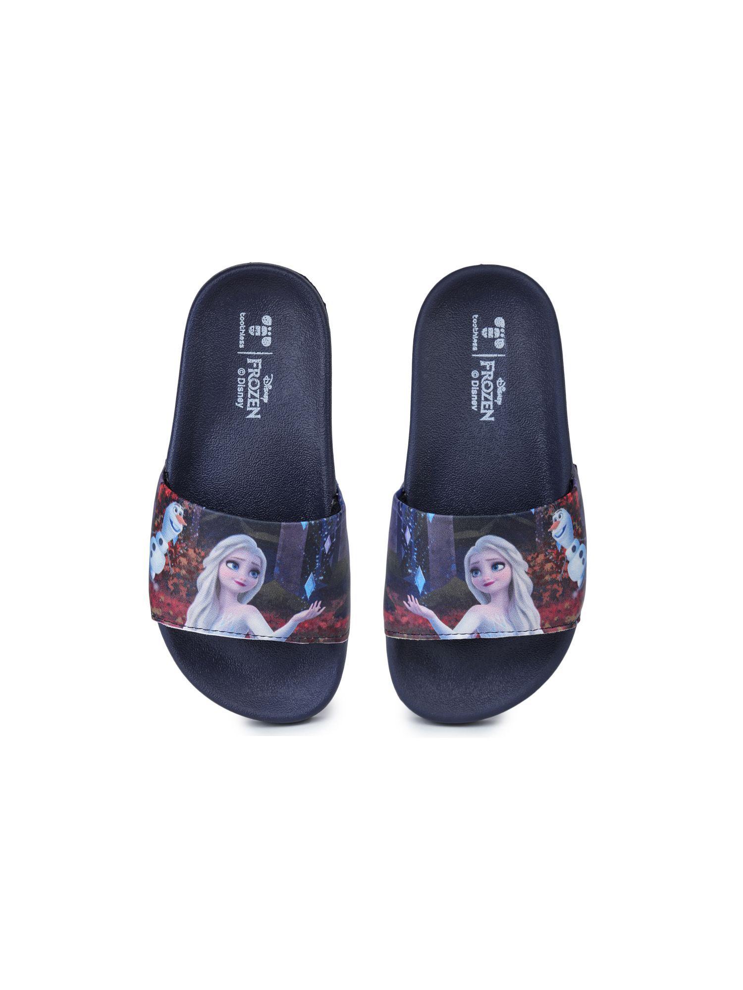 disney frozen kids girls navy blue slides