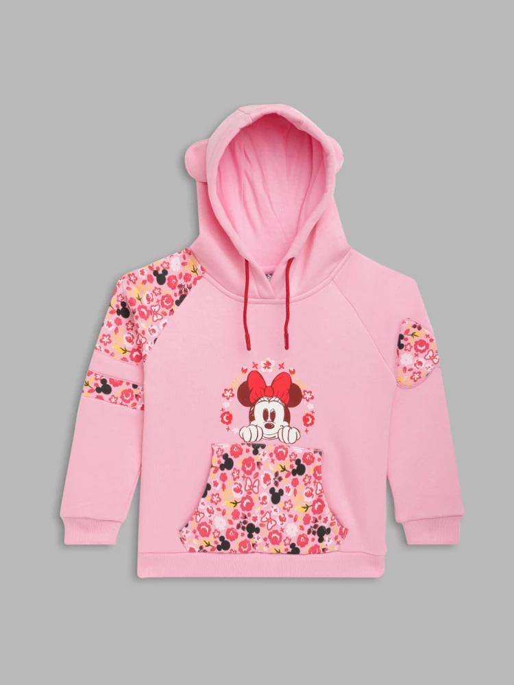 disney girls pink hooded sweatshirt