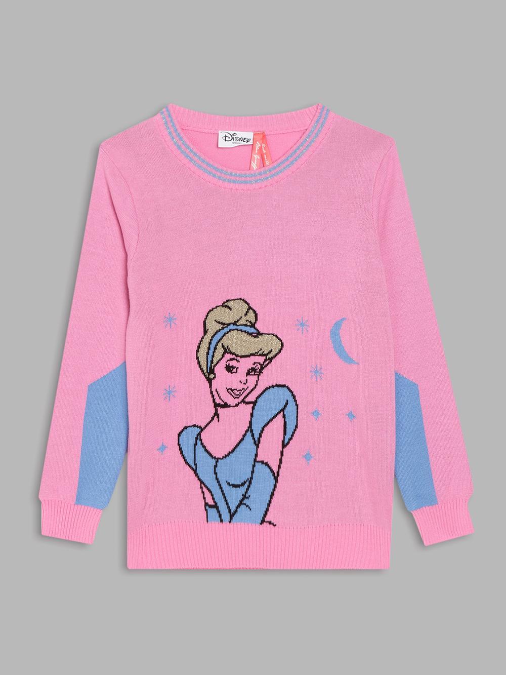 disney girls pink sweater