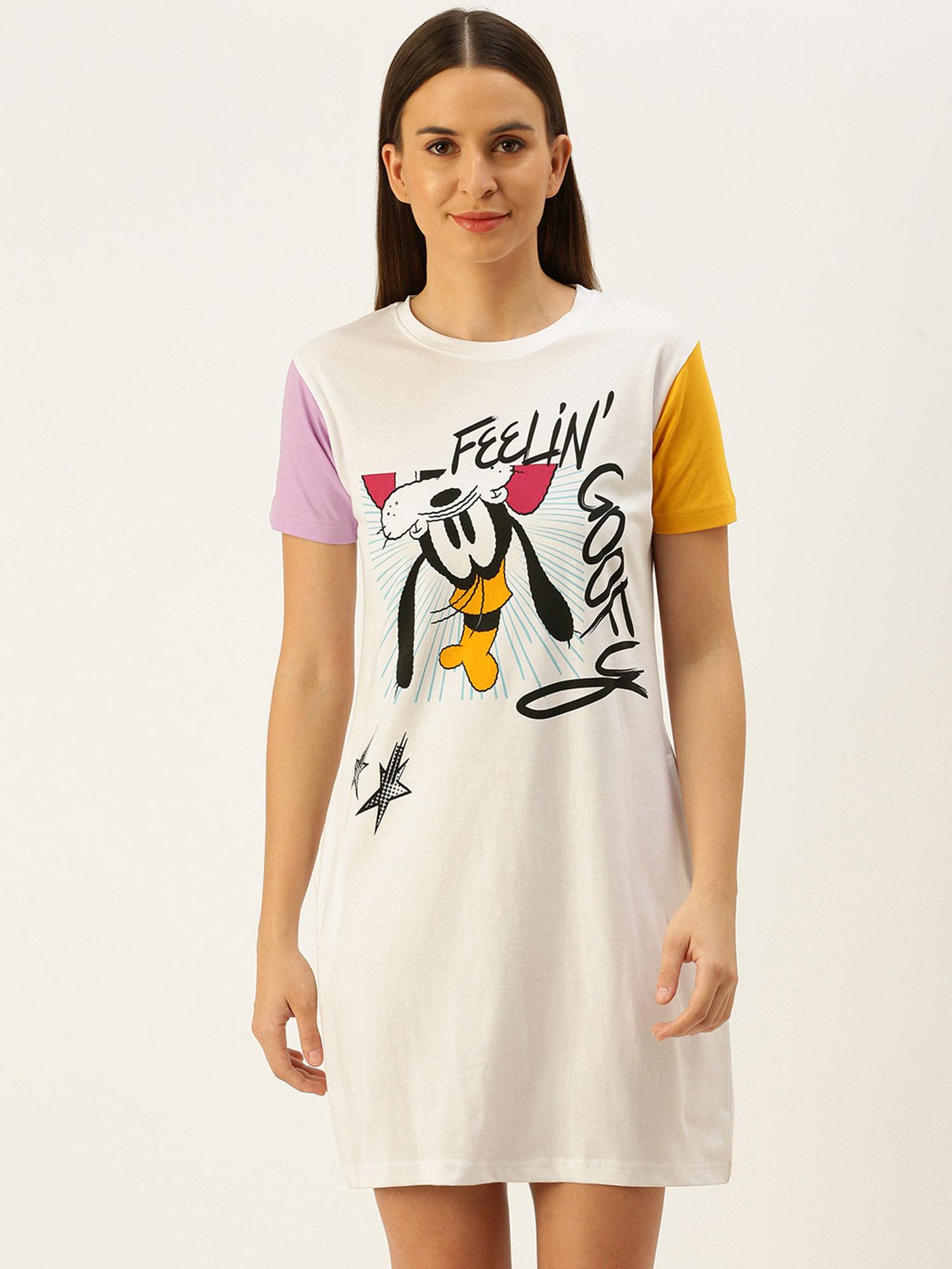 disney goofy inside world revolves around half sleeve dress for women