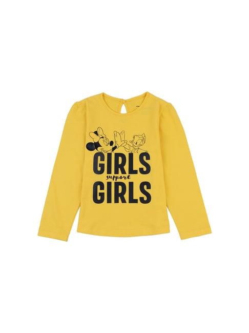 disney kids yellow minnie mouse print t-shirt