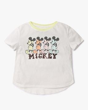 disney mickey mouse print round-neck t-shirt