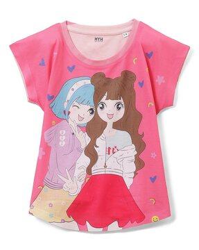 disney princess print round-neck top