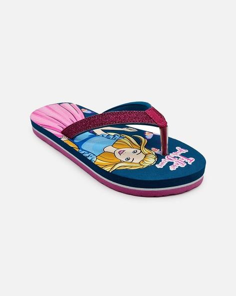 disney princess print thong-strap flip-flops