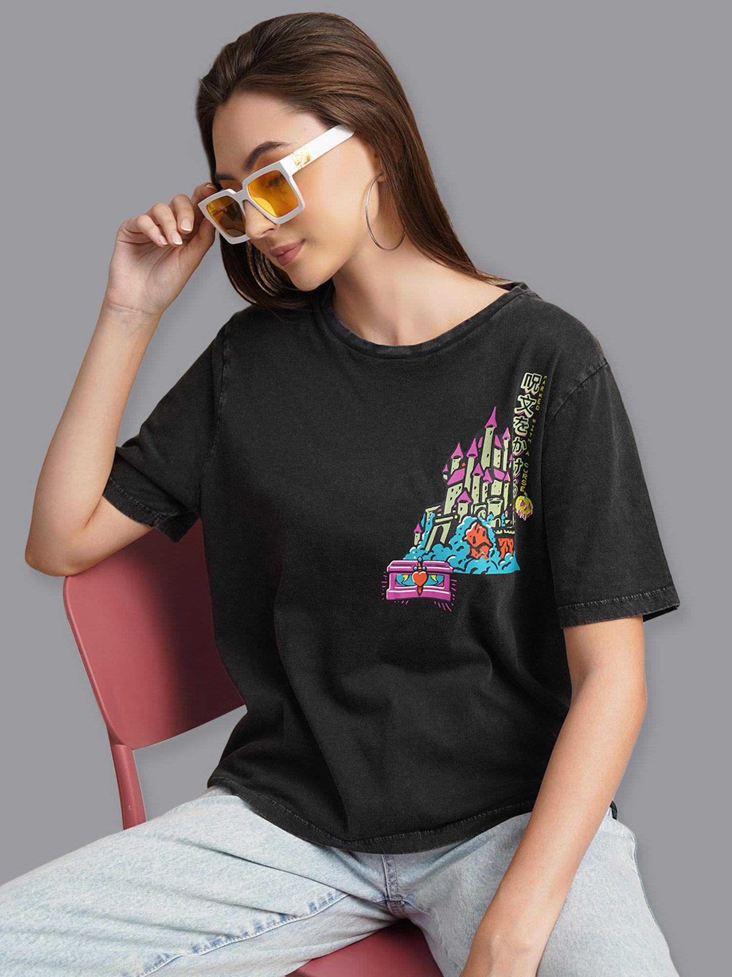 disney villains printed relaxed fit t-shirt for women