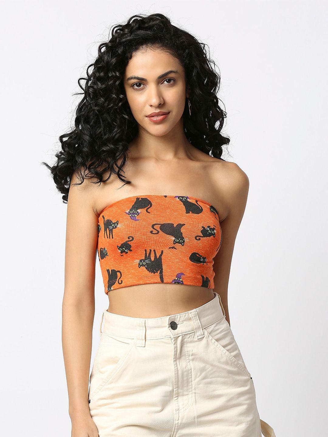 disrupt conversational printed tube crop top