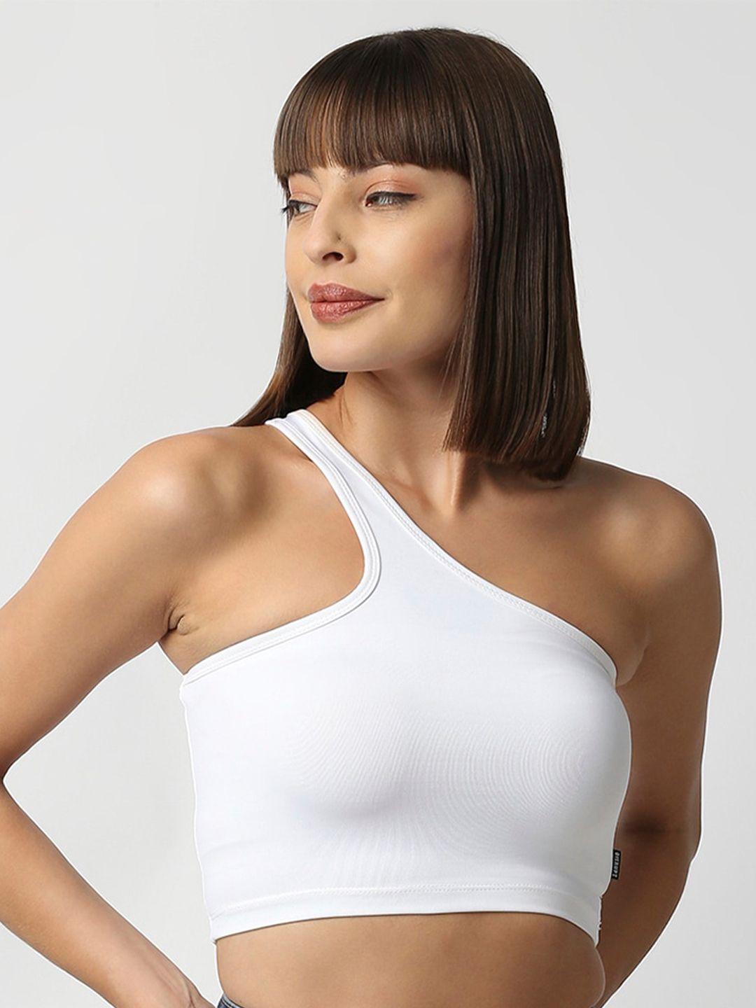 disrupt one shoulder slim fit crop top