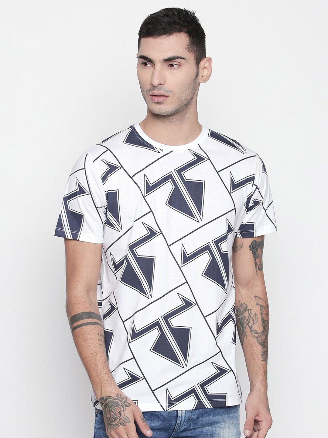 disrupt printed geometric printed bio-finish cotton t-shirt