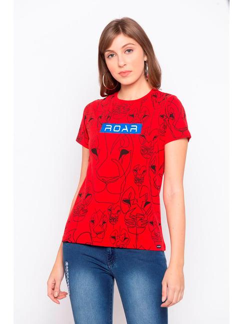 disrupt red printed t-shirt