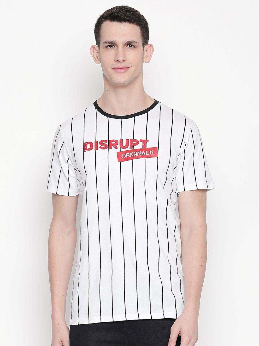 disrupt striped round neck cotton bio finish t-shirt