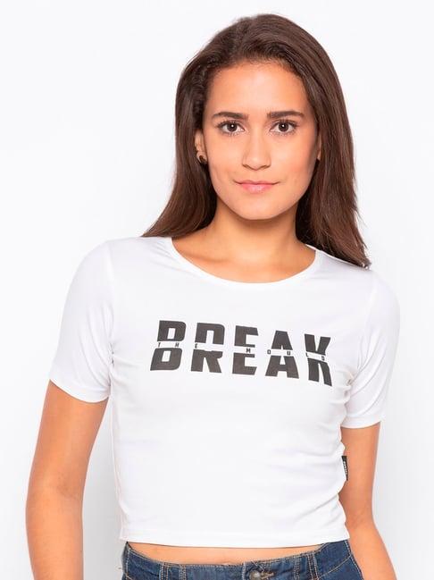 disrupt white graphic print t-shirt