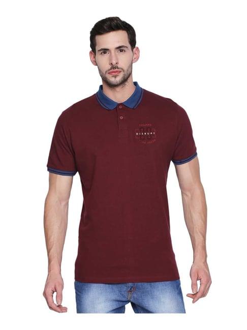 disrupt wine short sleeves polo t-shirt