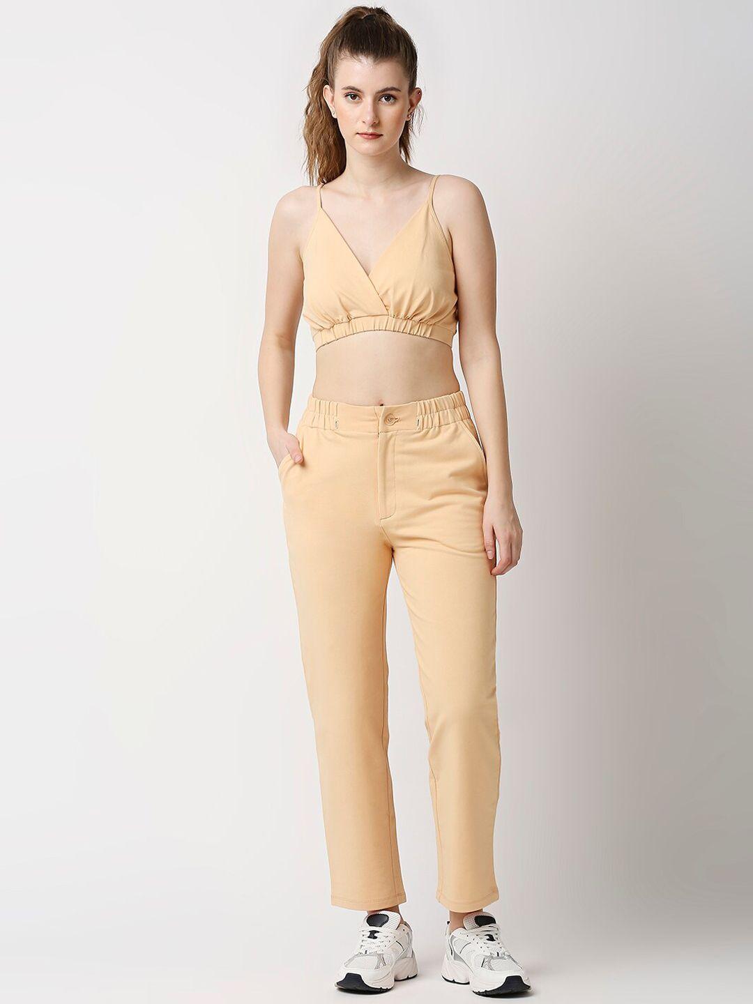 disrupt women bralette crop top with straight pants co-rd set