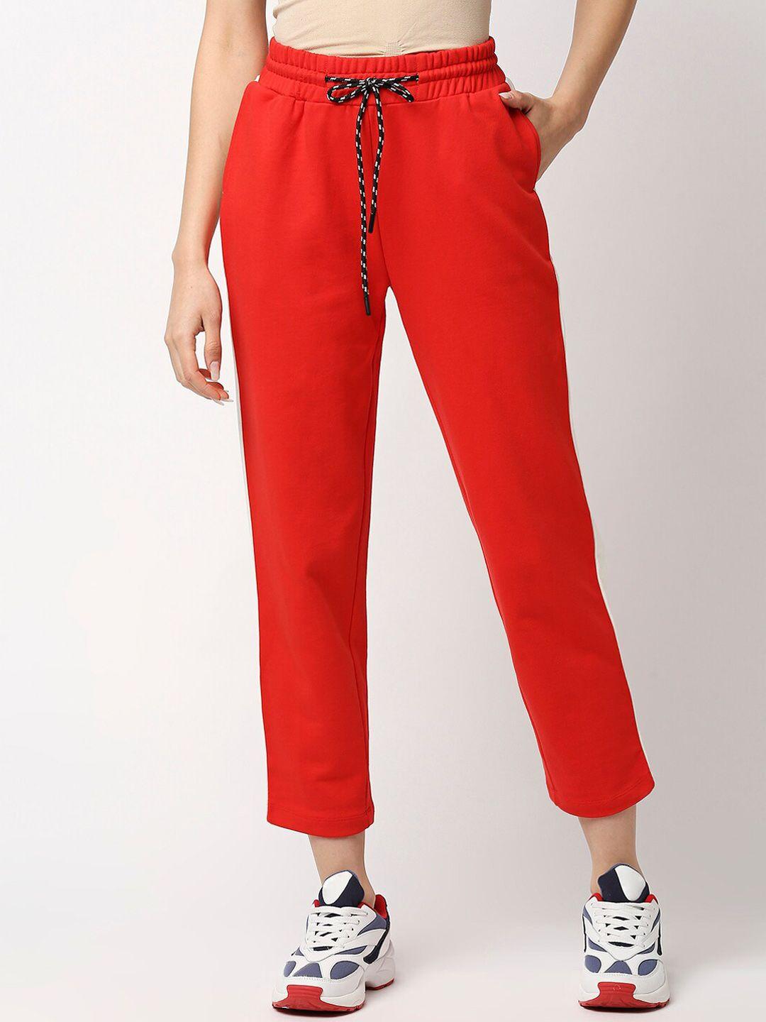disrupt women red ankle-length track pant