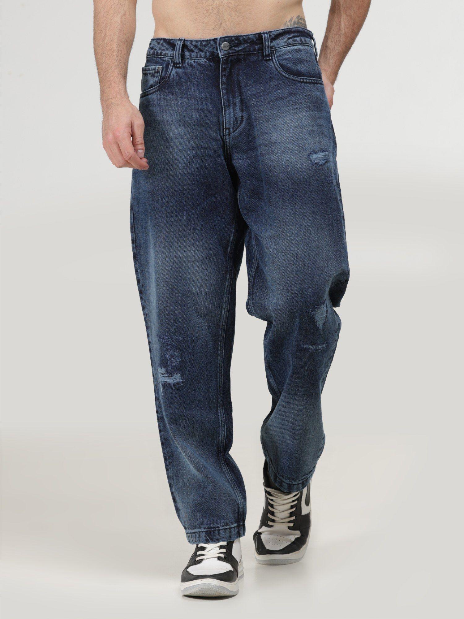 distress wash jeans