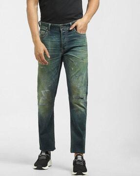 distressed slim fit jeans