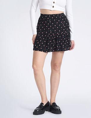 ditsy geometric print super mini skirt
