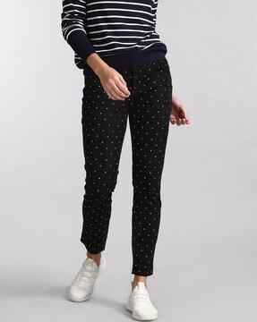 ditsy print ankle-length pants