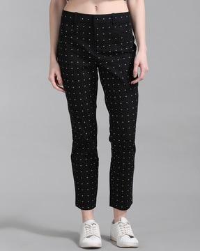 ditsy print skinny ankle-length pants