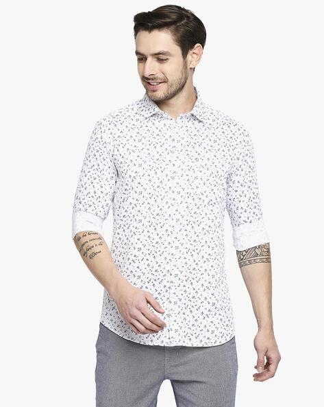 ditsy print slim fit shirt