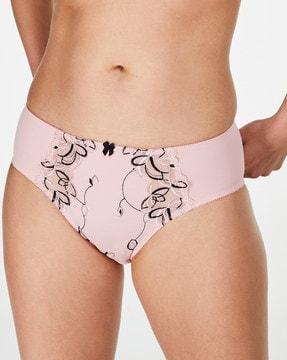 diva rio floral pattern lace briefs with bow