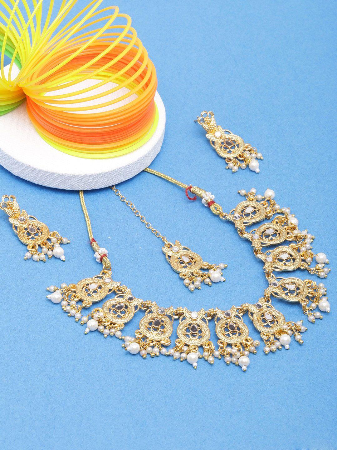 diva walk gold-plated beaded jewellery set
