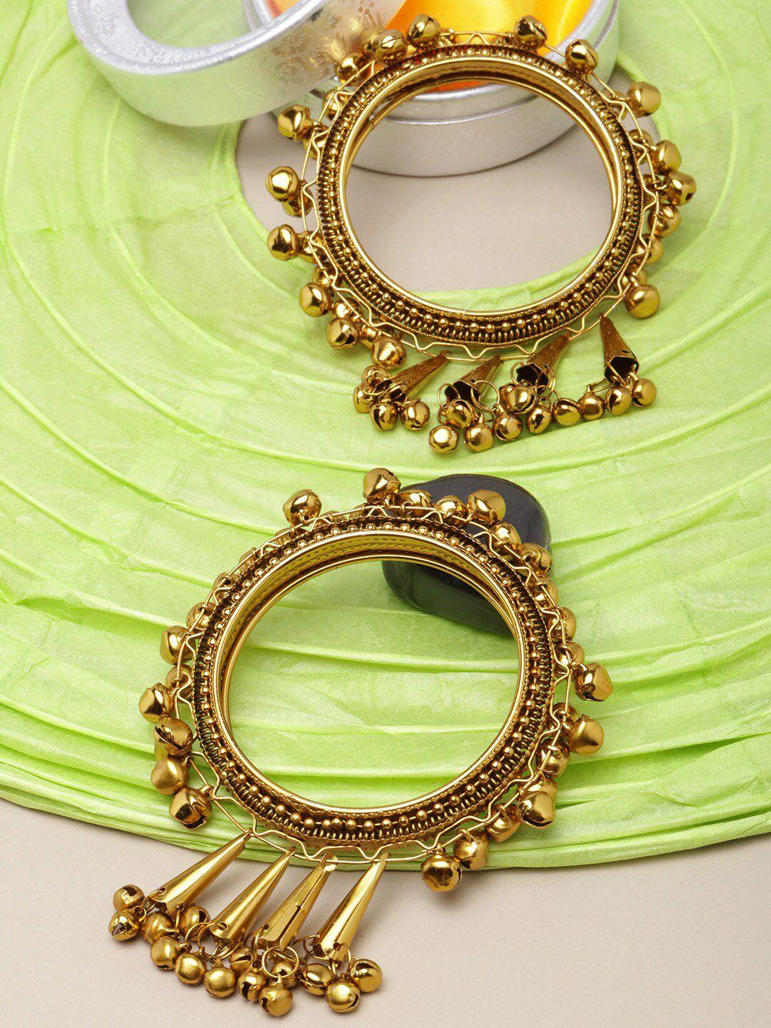 diva walk set of 2 metal beads ethnic bangle