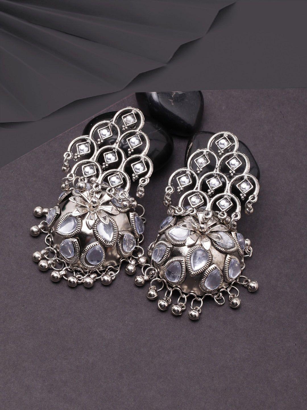 diva walk silver-plated contemporary drop earrings
