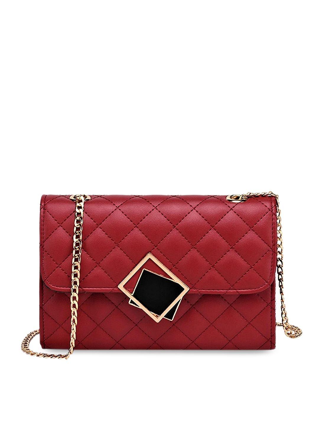 diva dale red textured pu structured sling bag
